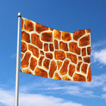 Brown Watercolor Giraffe Pattern Print Polyester Flag
