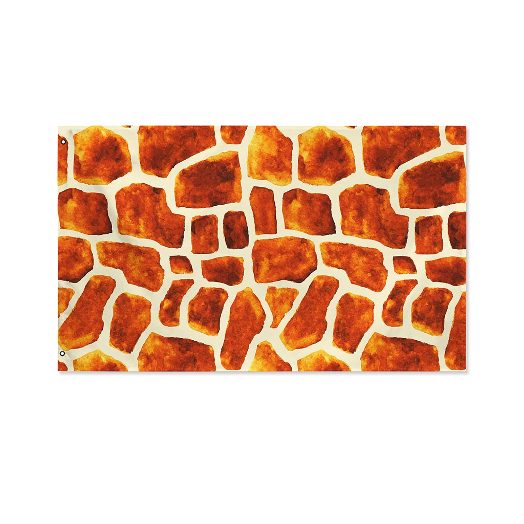 Brown Watercolor Giraffe Pattern Print Polyester Flag
