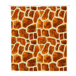 Brown Watercolor Giraffe Pattern Print Polyester Shower Curtain