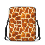 Brown Watercolor Giraffe Pattern Print Rectangular Crossbody Bag