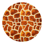 Brown Watercolor Giraffe Pattern Print Round Blanket