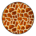 Brown Watercolor Giraffe Pattern Print Round Floor Mat