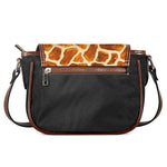 Brown Watercolor Giraffe Pattern Print Saddle Bag