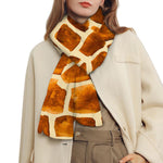 Brown Watercolor Giraffe Pattern Print Scarf