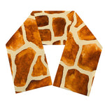 Brown Watercolor Giraffe Pattern Print Scarf