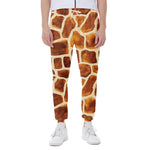 Brown Watercolor Giraffe Pattern Print Scuba Joggers