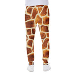 Brown Watercolor Giraffe Pattern Print Scuba Joggers