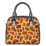 Brown Watercolor Giraffe Pattern Print Shoulder Handbag