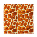 Brown Watercolor Giraffe Pattern Print Silk Bandana