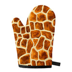 Brown Watercolor Giraffe Pattern Print Single Oven Mitt