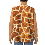 Brown Watercolor Giraffe Pattern Print Sleeveless Baseball Jersey