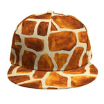 Brown Watercolor Giraffe Pattern Print Snapback Cap