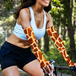 Brown Watercolor Giraffe Pattern Print Sun Protection Arm Sleeves