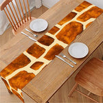Brown Watercolor Giraffe Pattern Print Table Runner