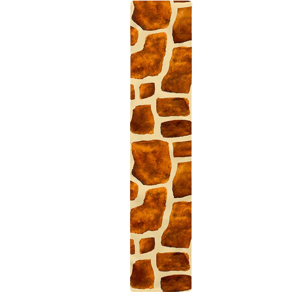 Brown Watercolor Giraffe Pattern Print Table Runner