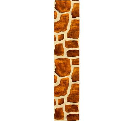 Brown Watercolor Giraffe Pattern Print Table Runner