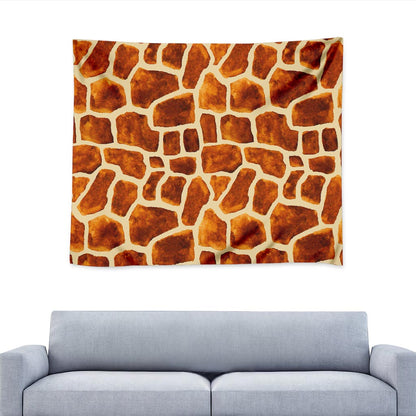 Brown Watercolor Giraffe Pattern Print Tapestry