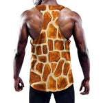 Brown Watercolor Giraffe Pattern Print Training Tank Top
