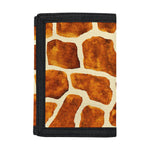 Brown Watercolor Giraffe Pattern Print Trifold Wallet