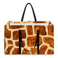 Brown Watercolor Giraffe Pattern Print Utility Tote Bag