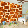 Brown Watercolor Giraffe Pattern Print Wall Sticker