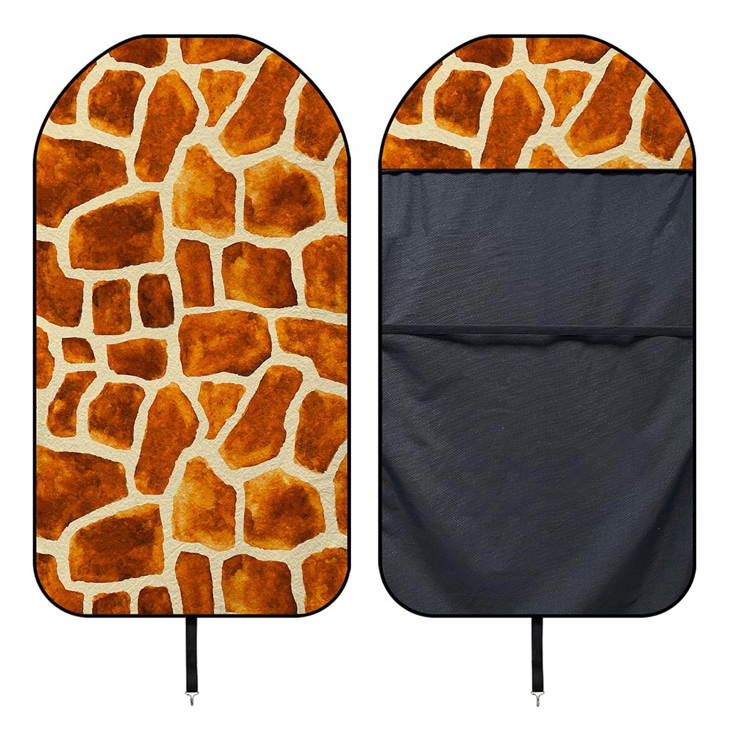 Brown Watercolor Giraffe Pattern Print Waterproof Car Seat Cover