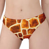 Brown Watercolor Giraffe Pattern Print Women's Panties