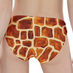 Brown Watercolor Giraffe Pattern Print Women's Panties