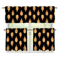 Buddha Pattern Print 3 Piece Kitchen Curtains