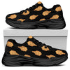 Buddha Pattern Print Black Chunky Shoes