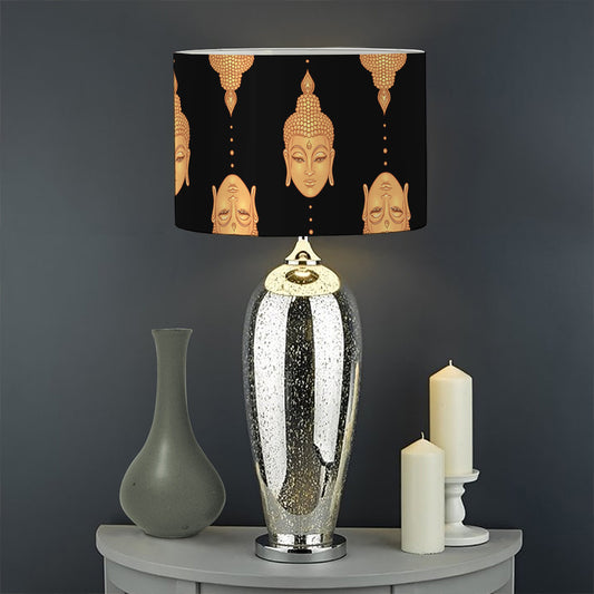 Buddha Pattern Print Drum Lamp Shade