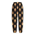 Buddha Pattern Print Fleece Lined Knit Pants