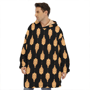 Buddha Pattern Print Hoodie Blanket