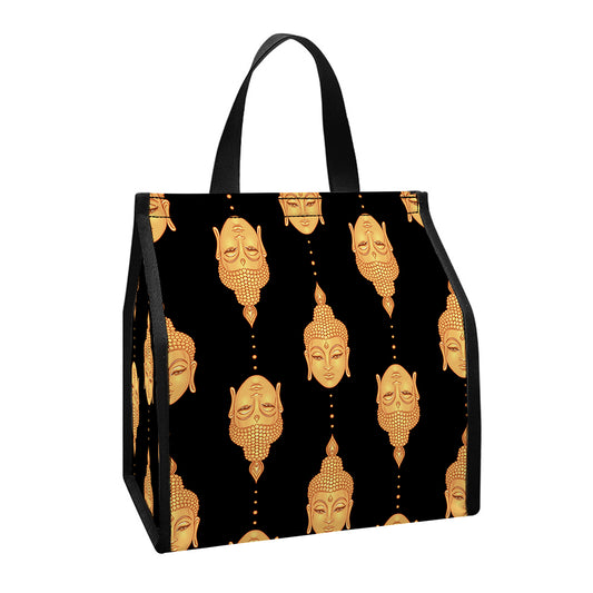 Buddha Pattern Print Insulated Lunch Tote