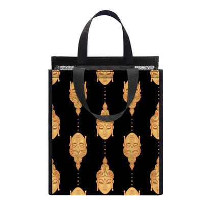 Buddha Pattern Print Insulated Lunch Tote