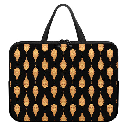 Buddha Pattern Print Laptop Sleeve With Handle