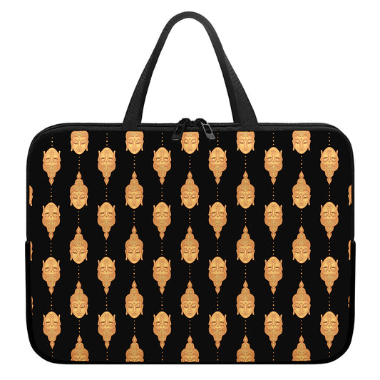 Buddha Pattern Print Laptop Sleeve With Handle