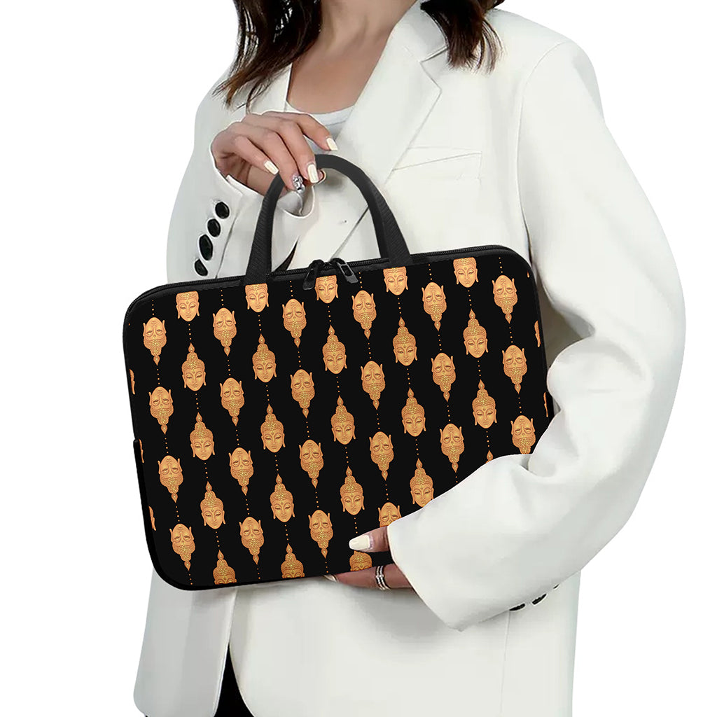 Buddha Pattern Print Laptop Sleeve With Handle