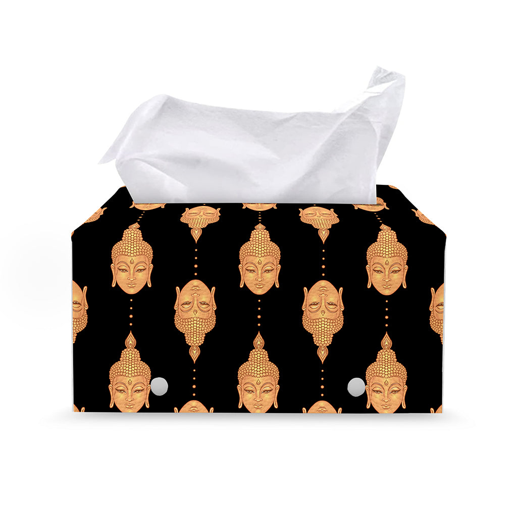 Buddha Pattern Print Leather Tissue Box Cover