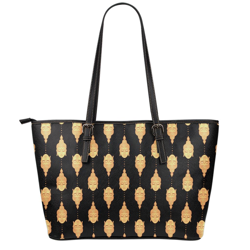 Buddha Pattern Print Leather Tote Bag