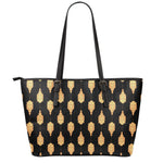 Buddha Pattern Print Leather Tote Bag