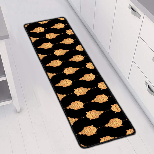 Buddha Pattern Print Long Kitchen Mat