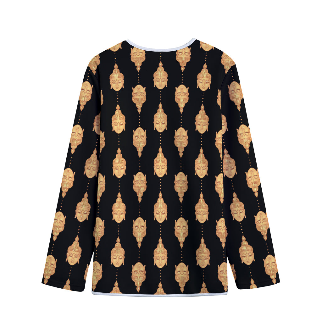 Buddha Pattern Print Long Sleeve Short Coat