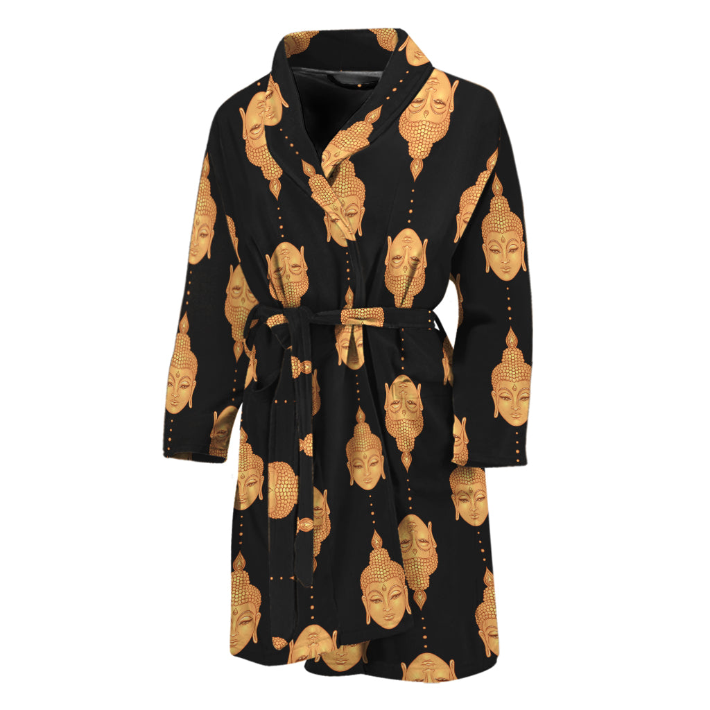 Buddha Pattern Print Men's Bathrobe