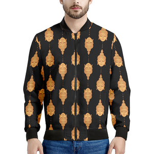 Buddha Pattern Print Men's Bomber Jacket