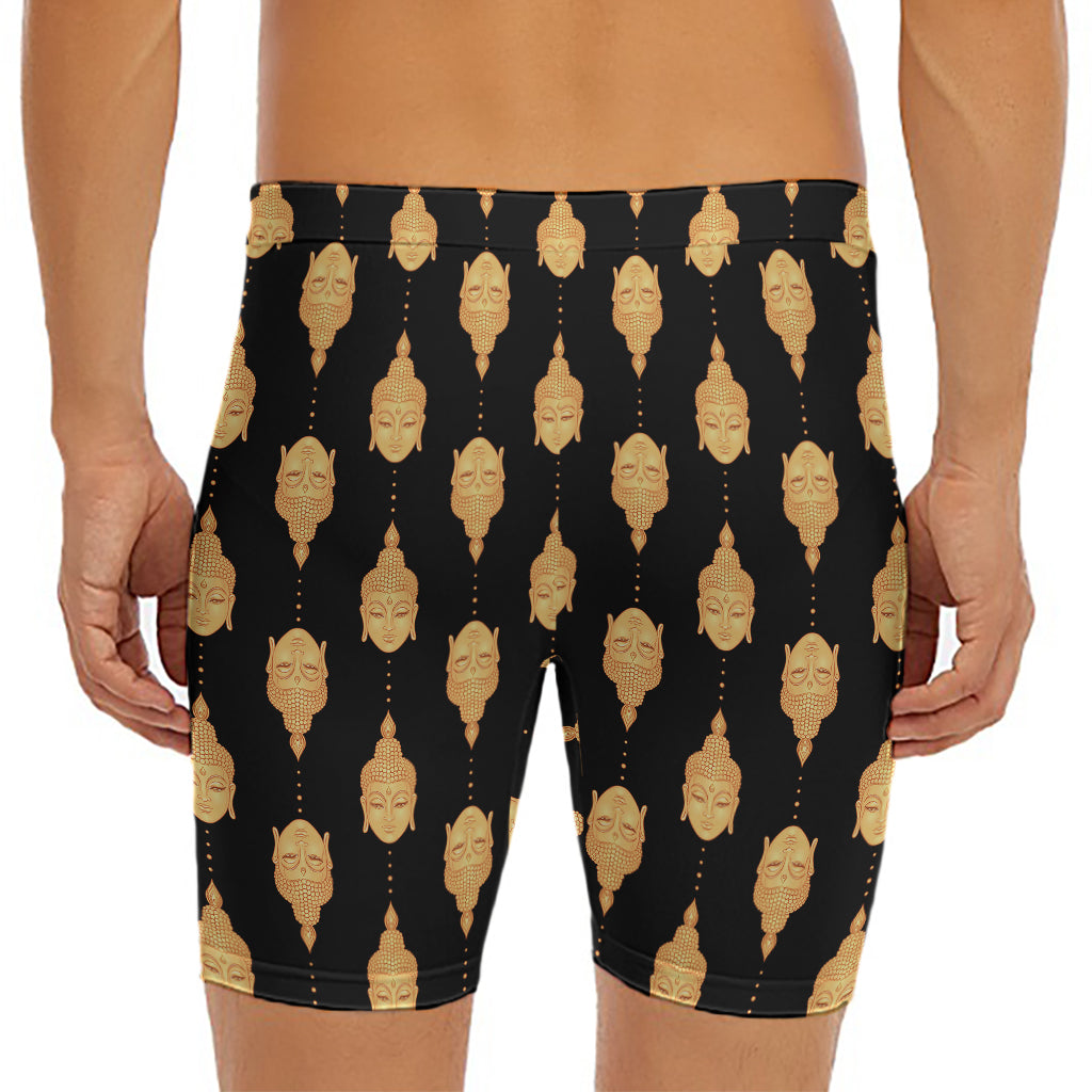 Buddha Pattern Print Men's Long Boxer Briefs