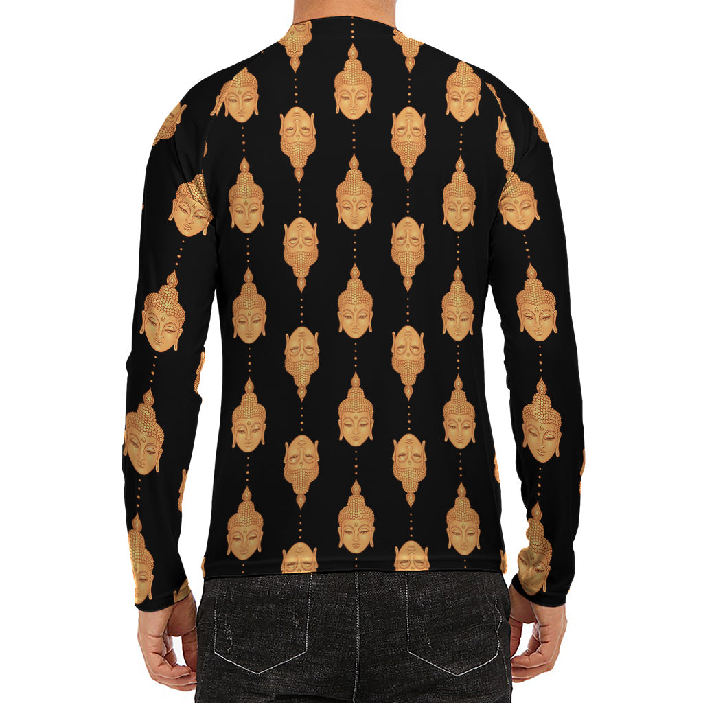 Buddha Pattern Print Men's Long Sleeve Rash Guard