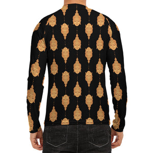 Buddha Pattern Print Men's Long Sleeve Rash Guard