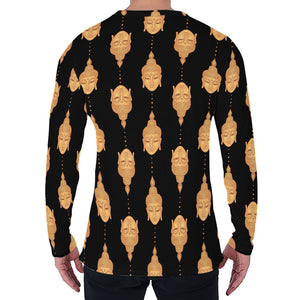 Buddha Pattern Print Men's Long Sleeve T-Shirt