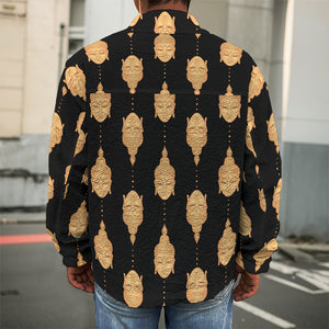 Buddha Pattern Print Men's Shirt Jacket